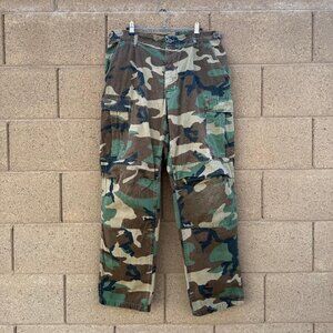80's US Military Woodland Camo Ripstop Cargo Pants